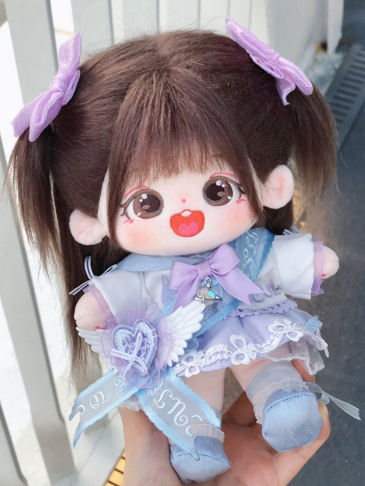 Pinkpurple Five Pieces Idol Skirt Set For 20cm Cotton Doll