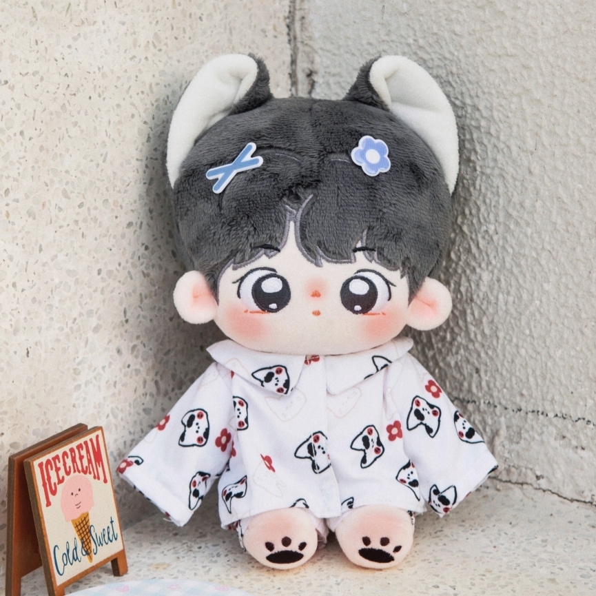 Black/Red/Blue Cute Animal Pattern Pajama Set for 20cm Cotton Doll