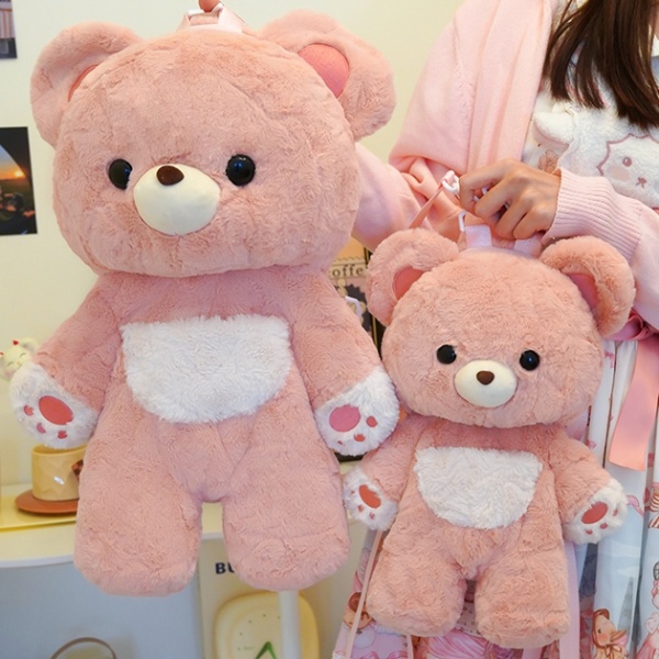 Pink Little Bear 35cm 50cm Plush Teddy Bear Backpack